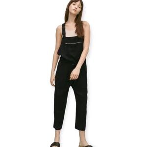 Aritzia Wilfred Valetta Black Lyocoel Overalls SZ XS